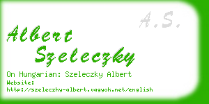 albert szeleczky business card